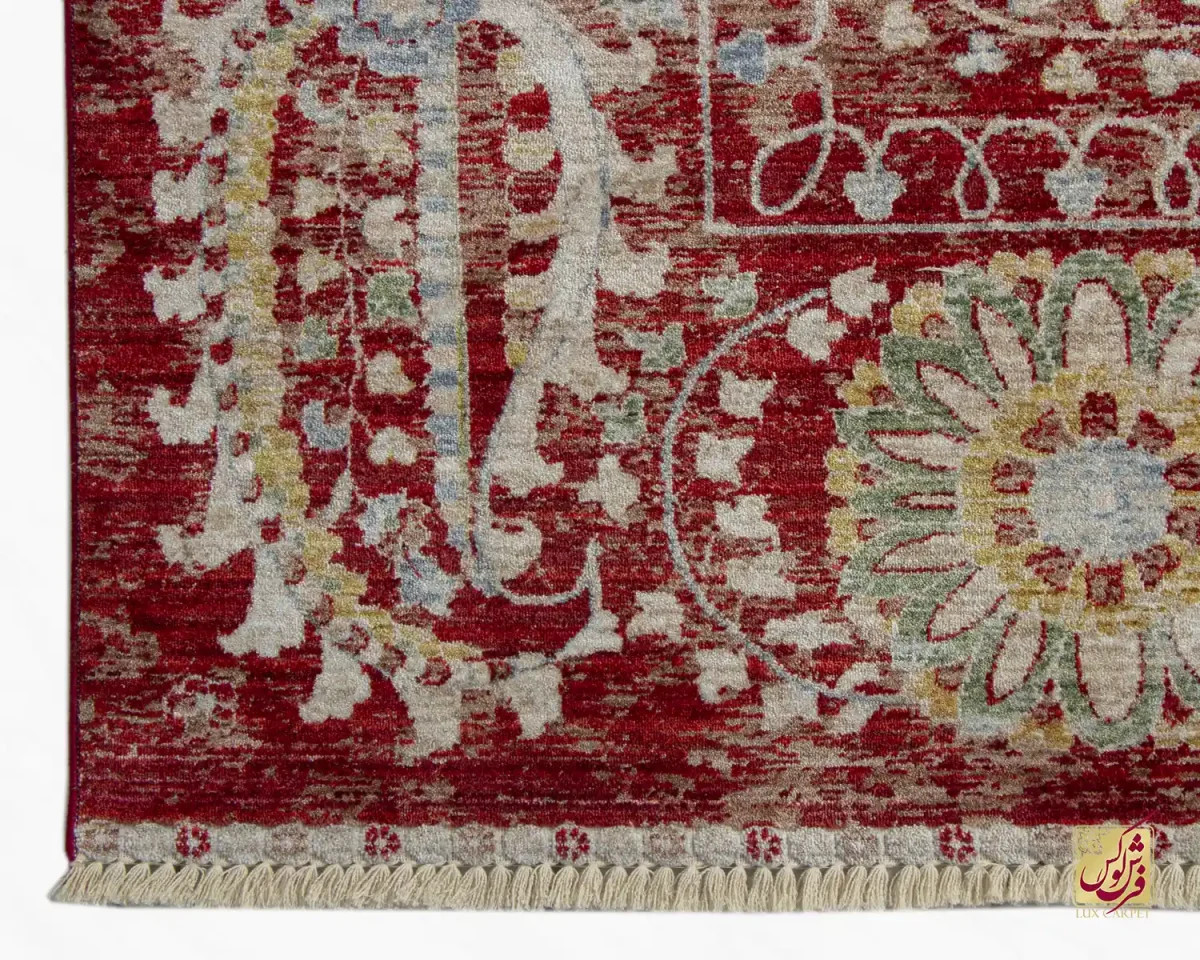 فرش وینتیج 30202 قرمز کرم - تصویر 5