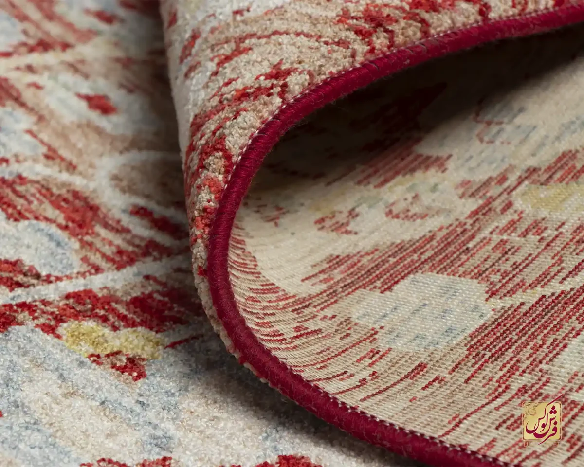 فرش وینتیج 30202 قرمز کرم - تصویر 8