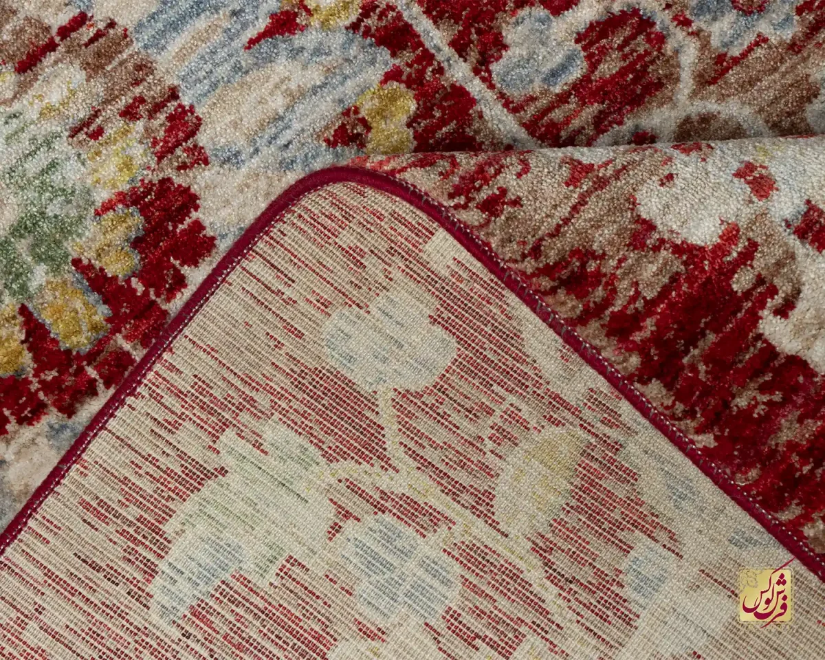 فرش وینتیج 30202 قرمز کرم - تصویر 9