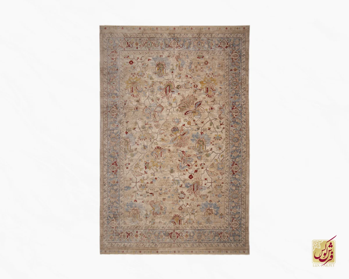 فرش وینتیج 30216 کرم نسکافه‌ای - تصویر 2