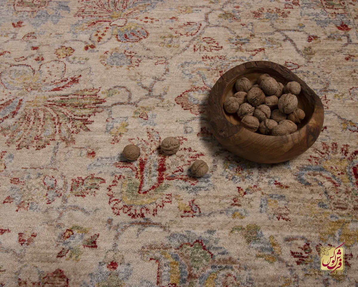 فرش وینتیج 30216 کرم نسکافه‌ای - تصویر 3