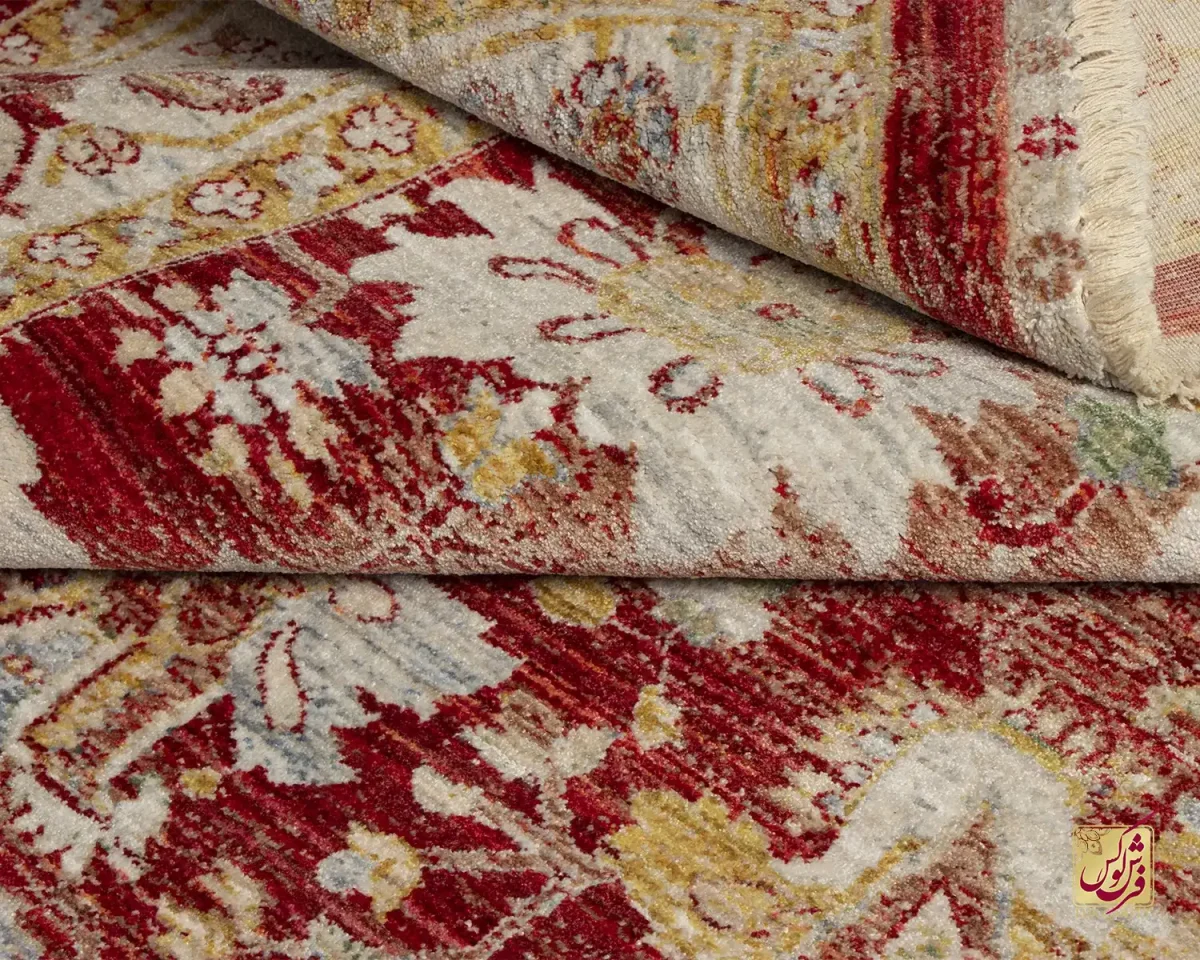 فرش وینتیج 30219 قرمز کرم - تصویر 7