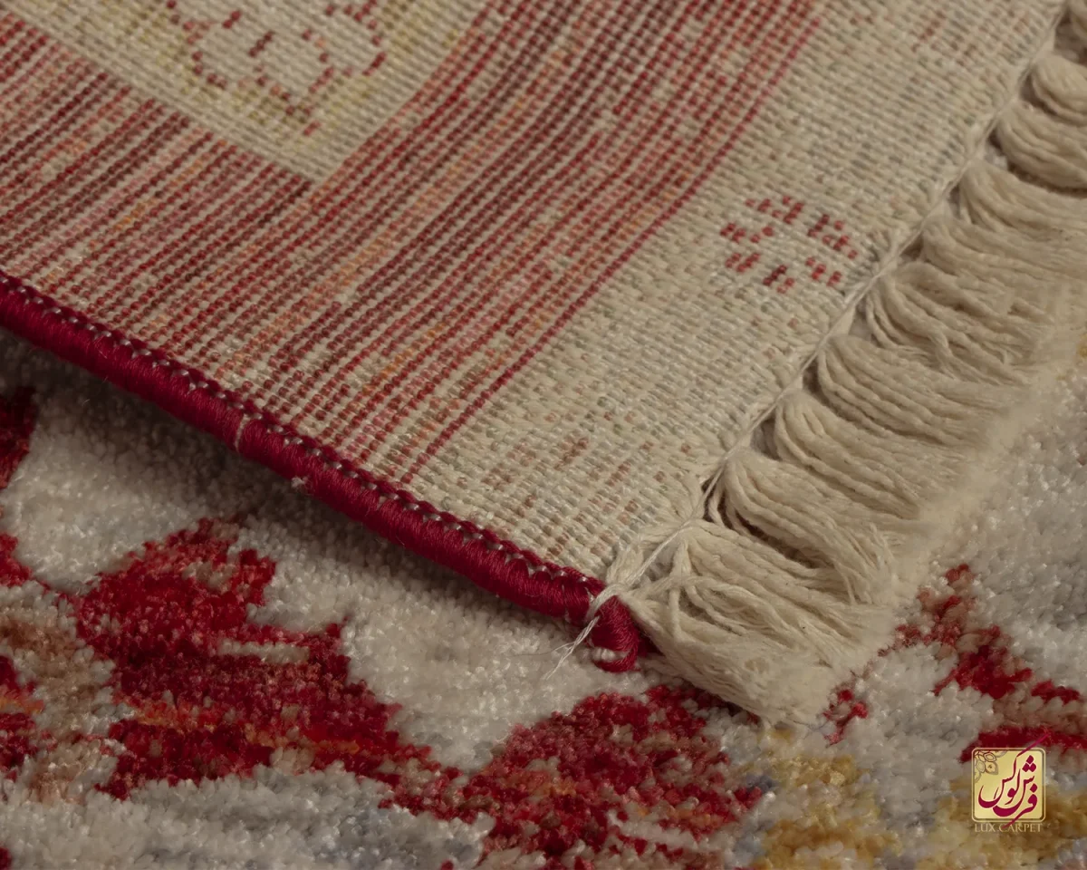 فرش وینتیج 30219 قرمز کرم - تصویر 8
