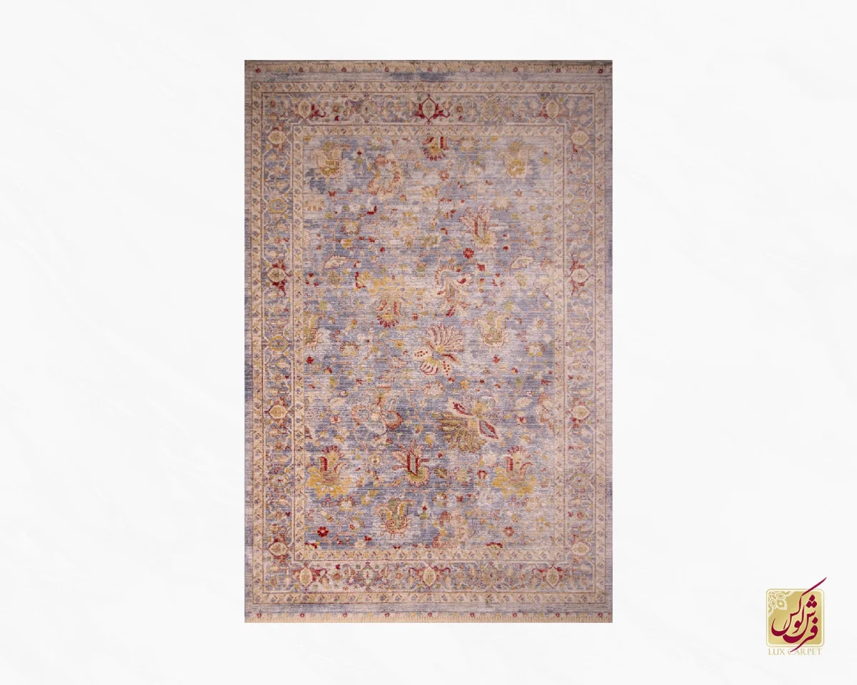 فرش وینتیج 30220 آبی کرم - تصویر 2