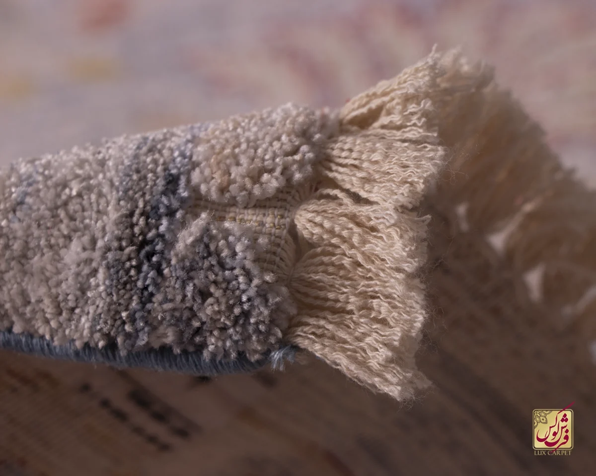 فرش وینتیج 30220 آبی کرم - تصویر 5