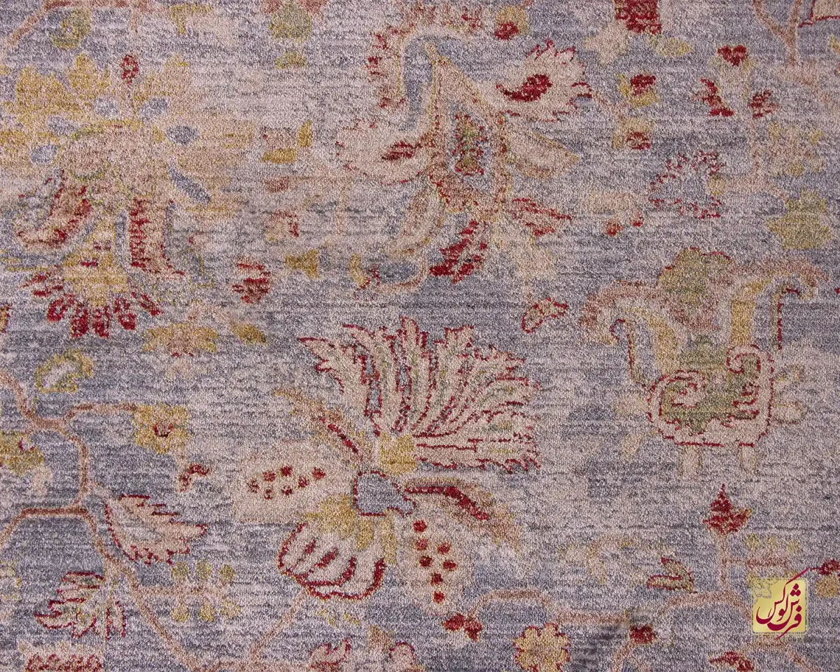 فرش وینتیج 30220 آبی کرم - تصویر 10