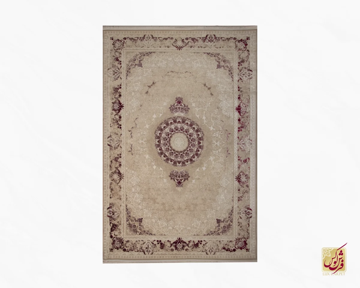 فرش وینتیج 3029 نسکافه‌ای شرابی - تصویر 2