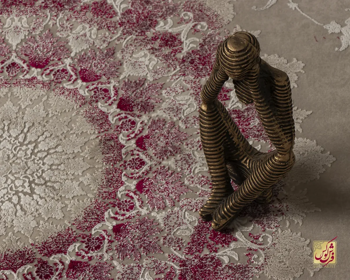 فرش وینتیج 3029 نسکافه‌ای شرابی - تصویر 10