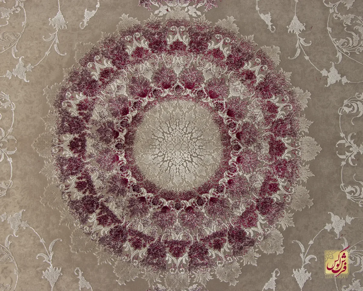 فرش وینتیج 3029 نسکافه‌ای شرابی - تصویر 3