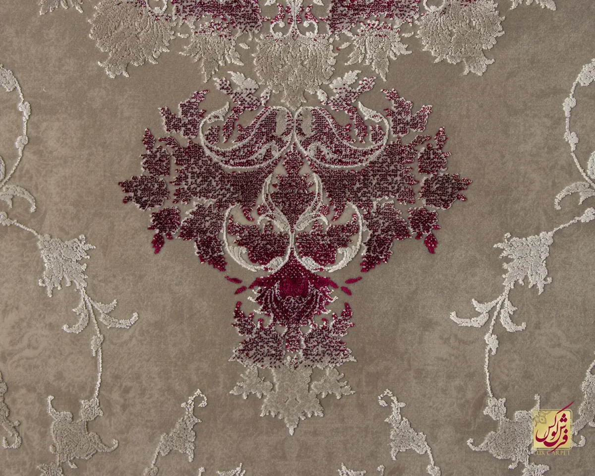 فرش وینتیج 3029 نسکافه‌ای شرابی - تصویر 4