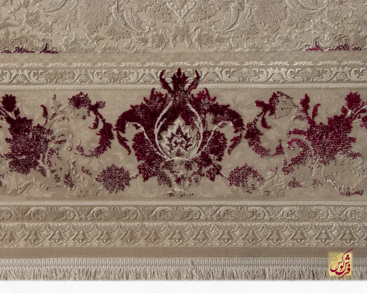 فرش وینتیج 3029 نسکافه‌ای شرابی - تصویر 6