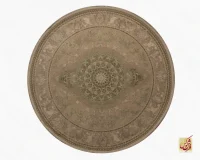 فرش گرد وینتیج 3030 کرم سبز