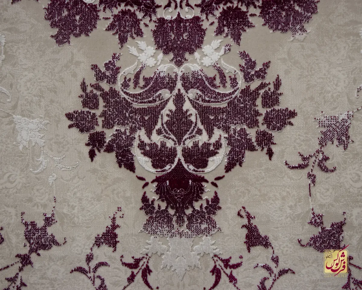 فرش وینتیج 3031 نسکافه‌ای شرابی - تصویر 2