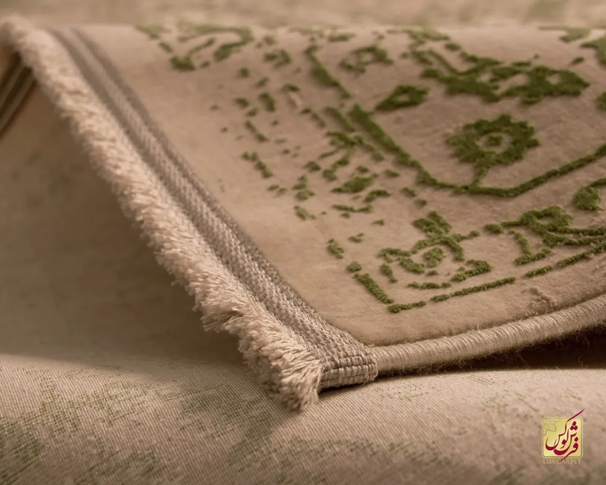 فرش وینتیج 3050 نسکافه‌ای سبز - تصویر 6