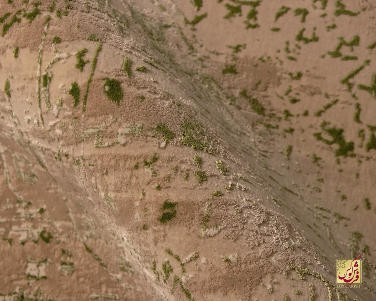 فرش وینتیج 3050 نسکافه‌ای سبز - تصویر 9