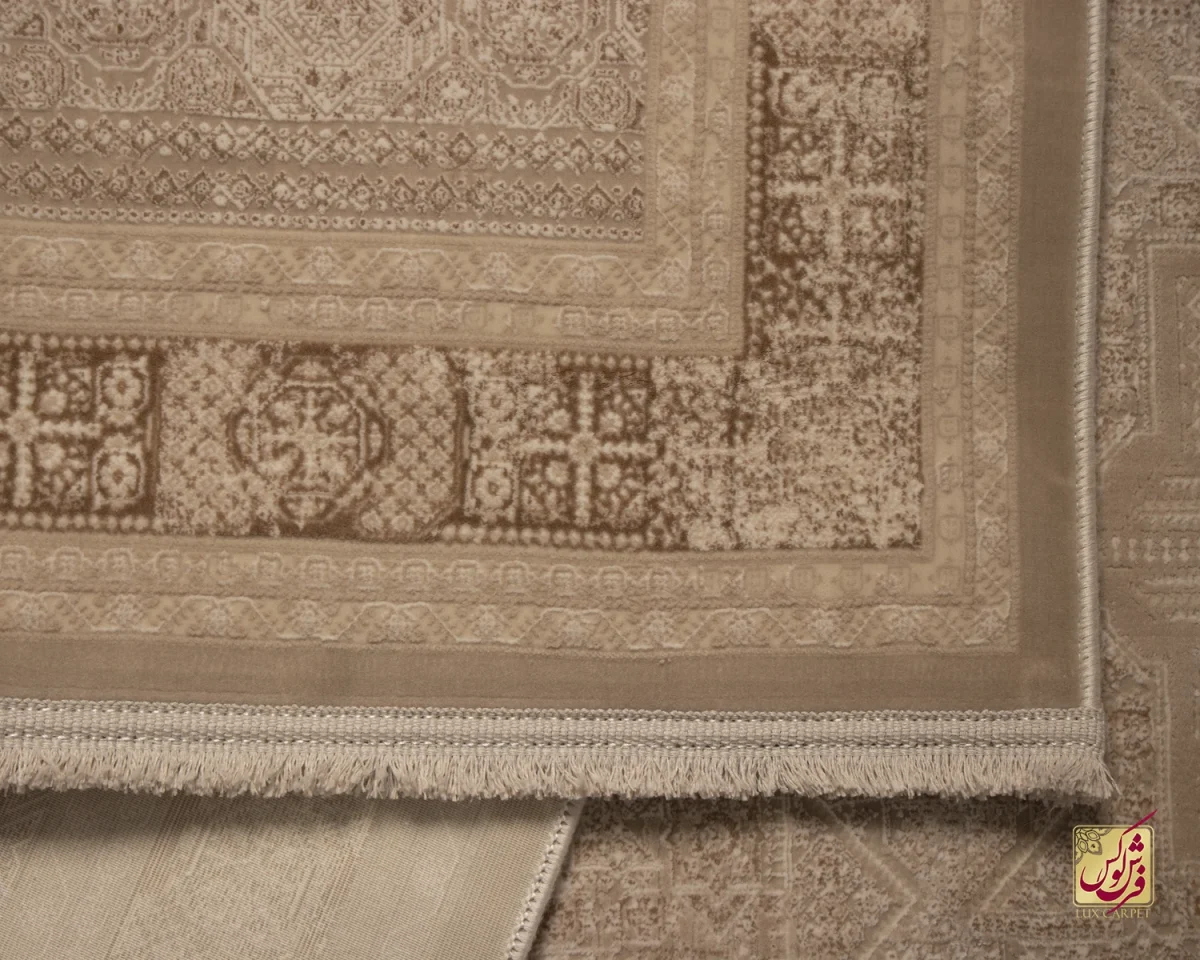 فرش کناره وینتیج 3065 نسکافه‌ای کرم - تصویر 4