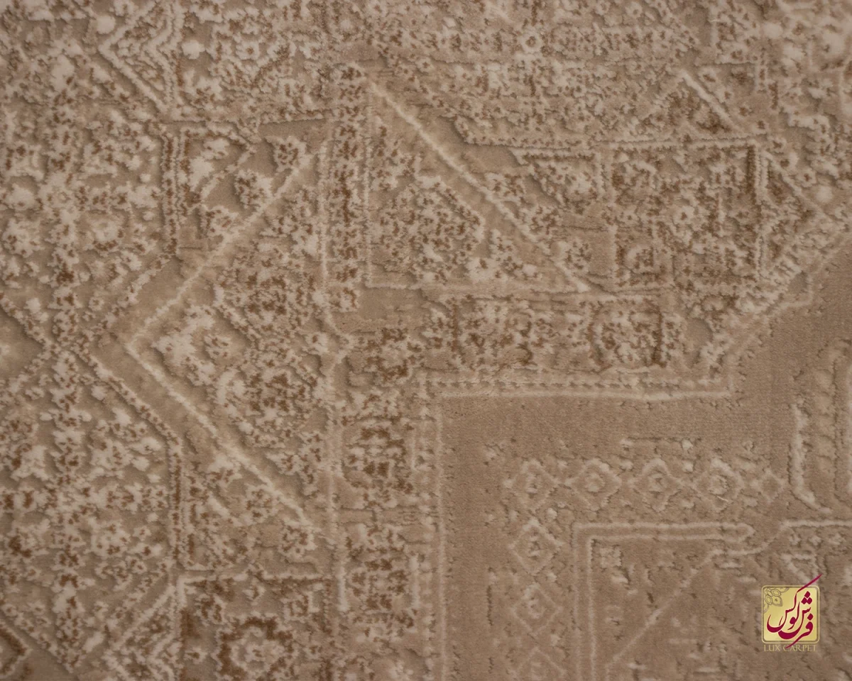 فرش کناره وینتیج 3065 نسکافه‌ای کرم - تصویر 7