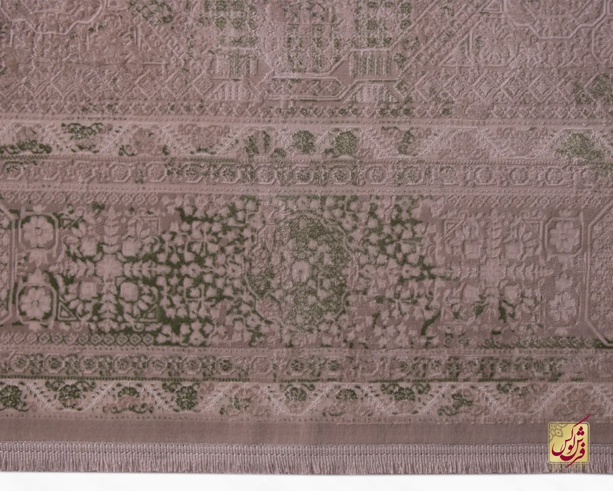 فرش وینتیج 3069 نسکافه ای سبز - تصویر 5