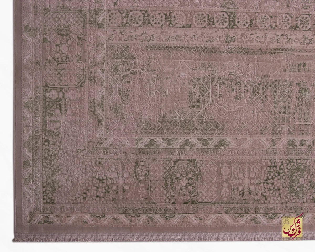 فرش وینتیج 3069 نسکافه ای سبز - تصویر 6