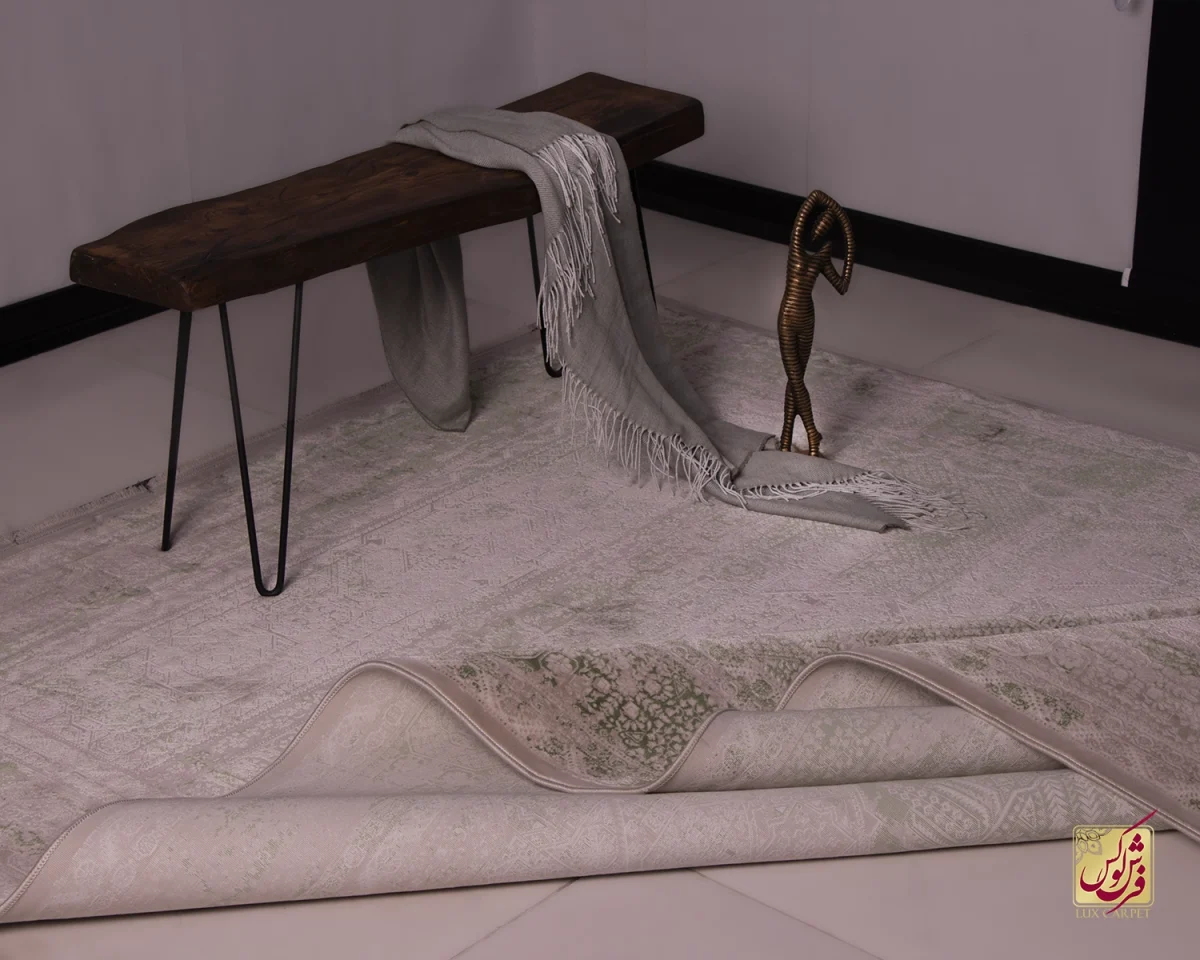 فرش وینتیج 3069 نسکافه ای سبز - تصویر 1