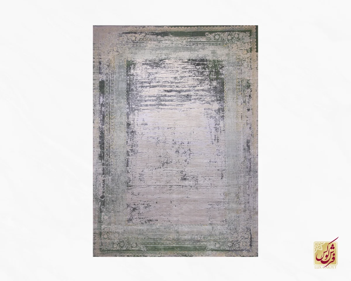 39-3.webp فرش وینتیج 440 کرم سبز - تصویر 1
