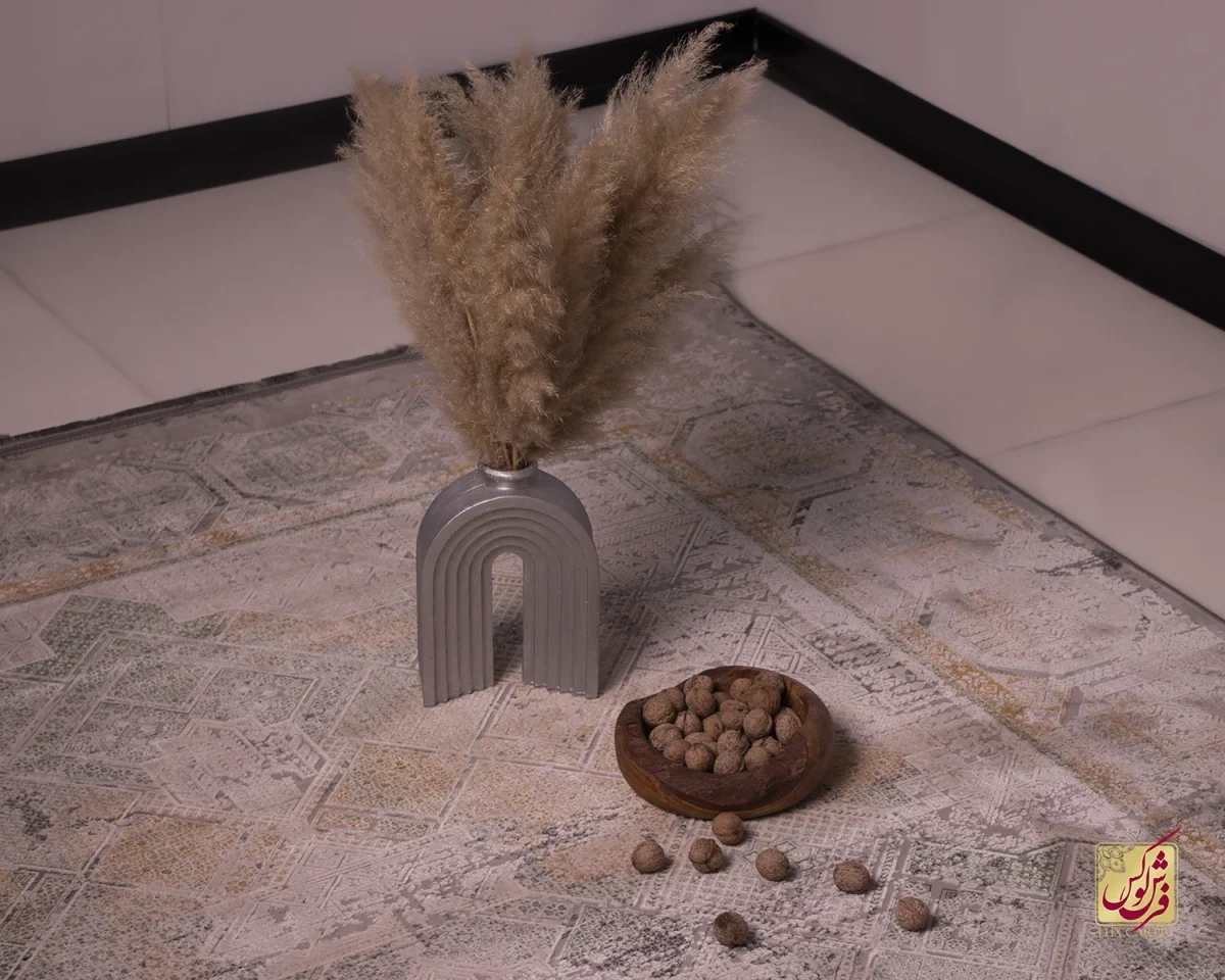 فرش وینتیج 412 نسکافه ای سبز - تصویر 1