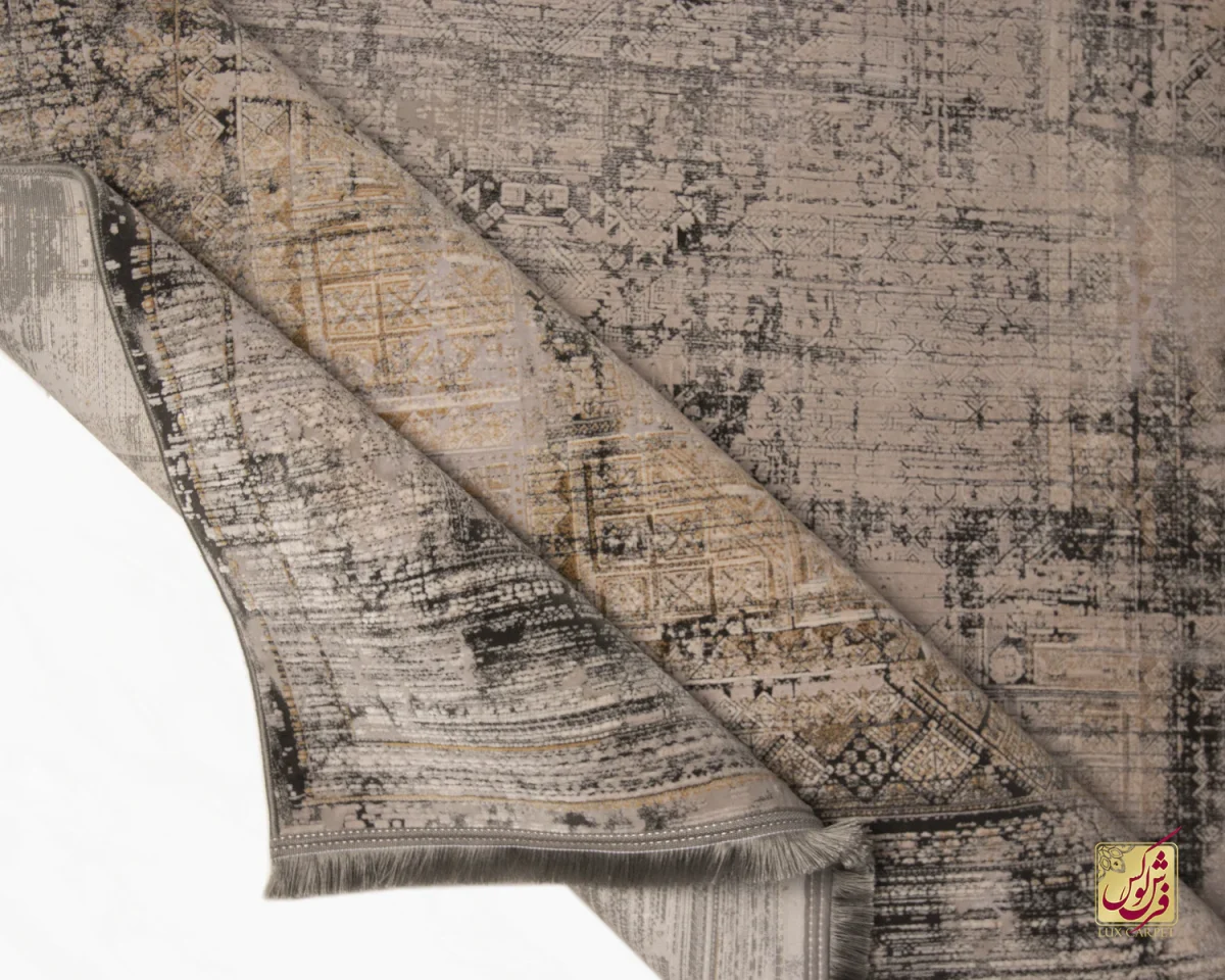 فرش وینتیج 414 طوسی آجری - تصویر 2