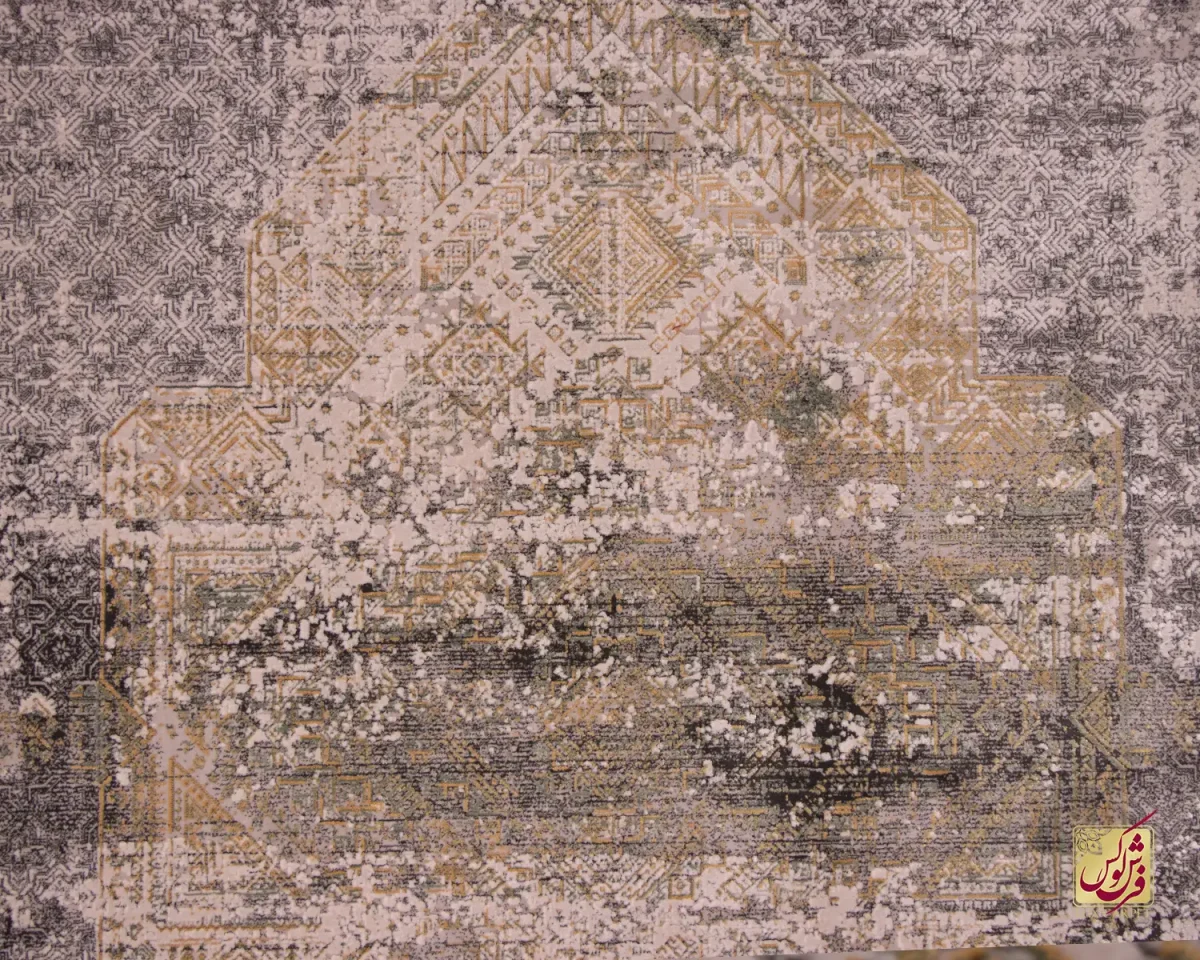 فرش وینتیج 416 نسکافه ای طوسی - تصویر 4