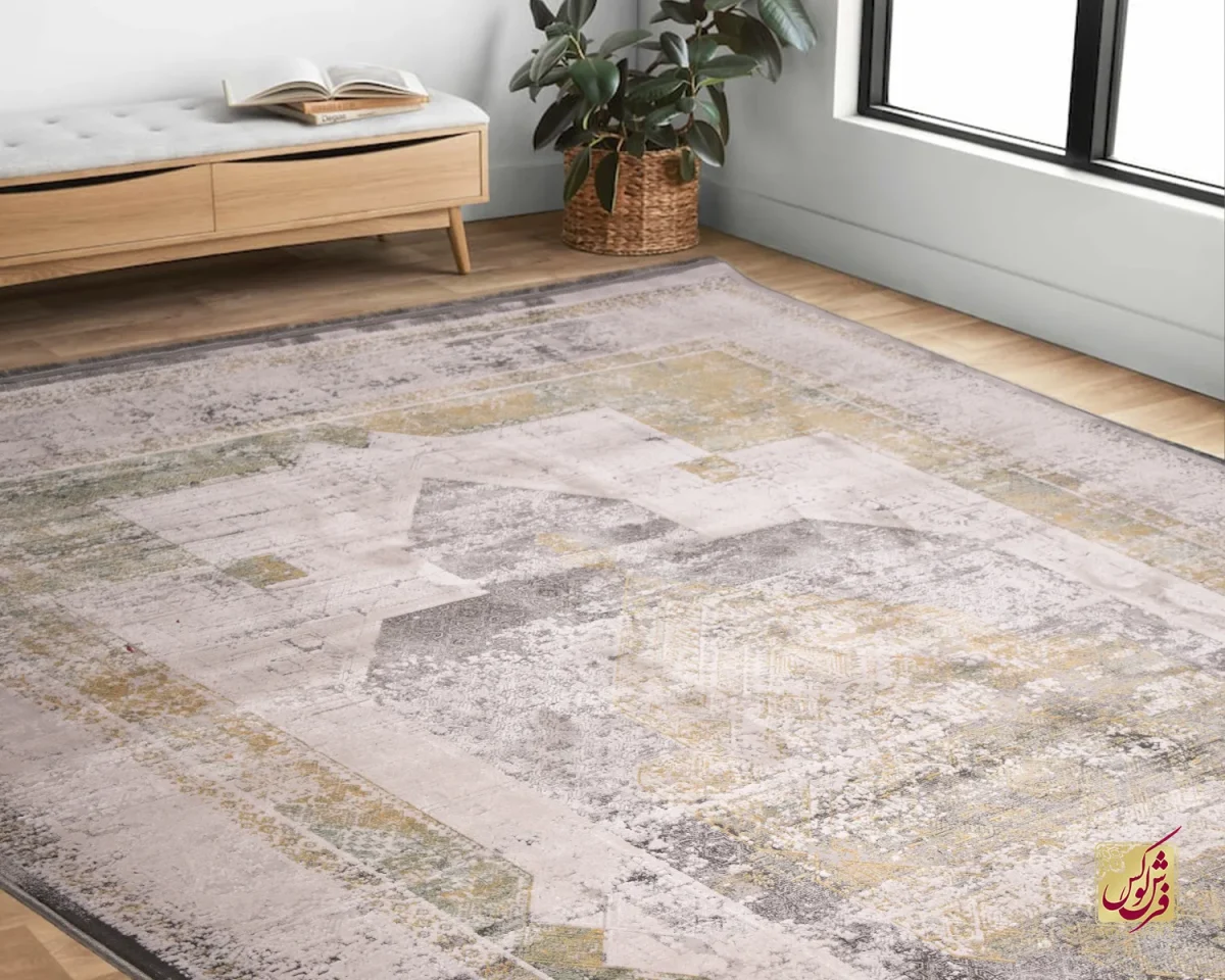 فرش وینتیج 416 نسکافه ای طوسی - تصویر 1