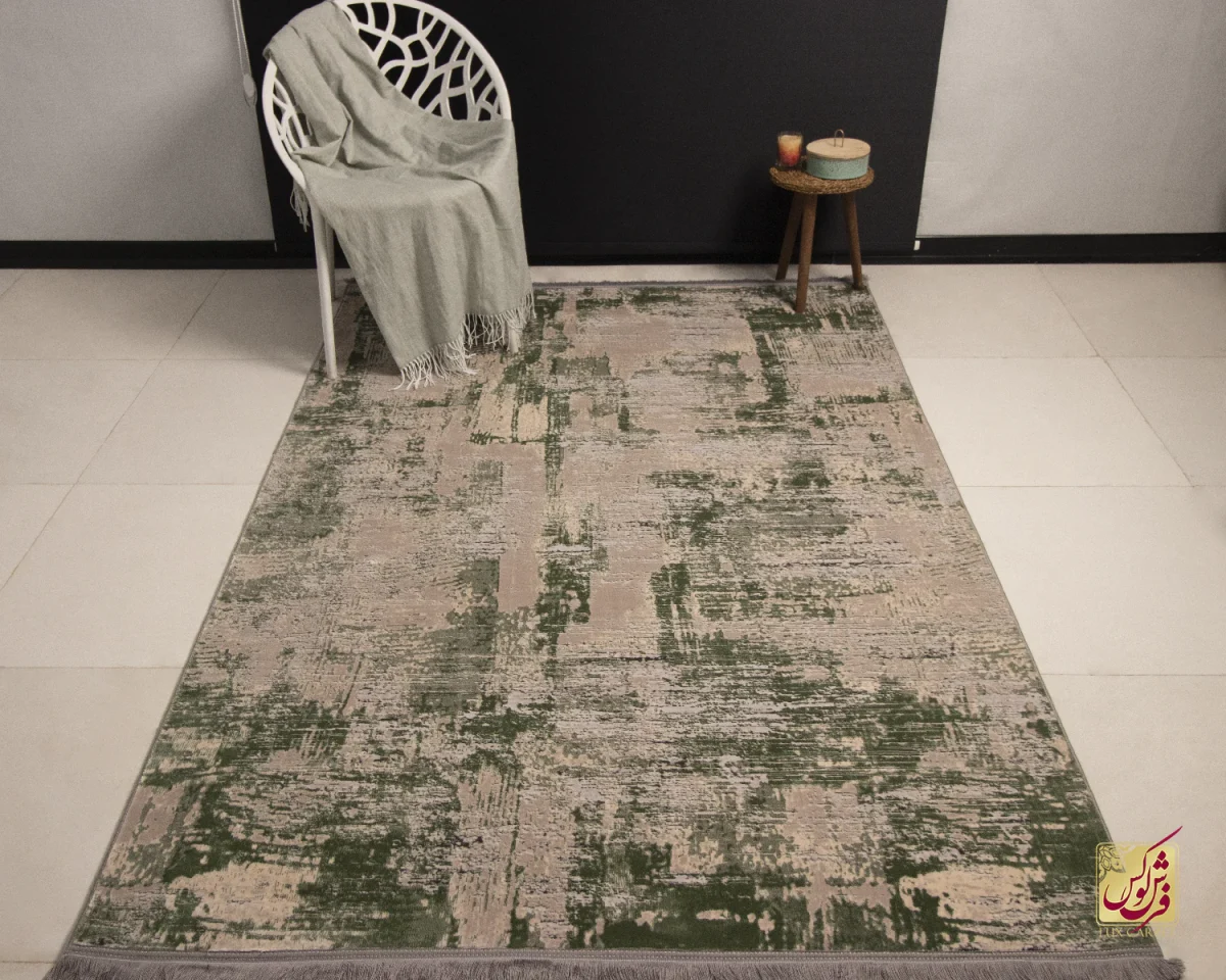 فرش وینتیج 445 طوسی سبز - تصویر 1
