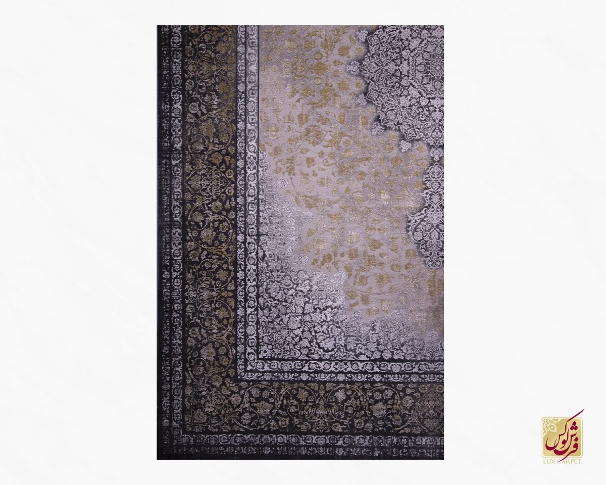 فرش وینتیج 7805 طوسی طلایی - تصویر 2