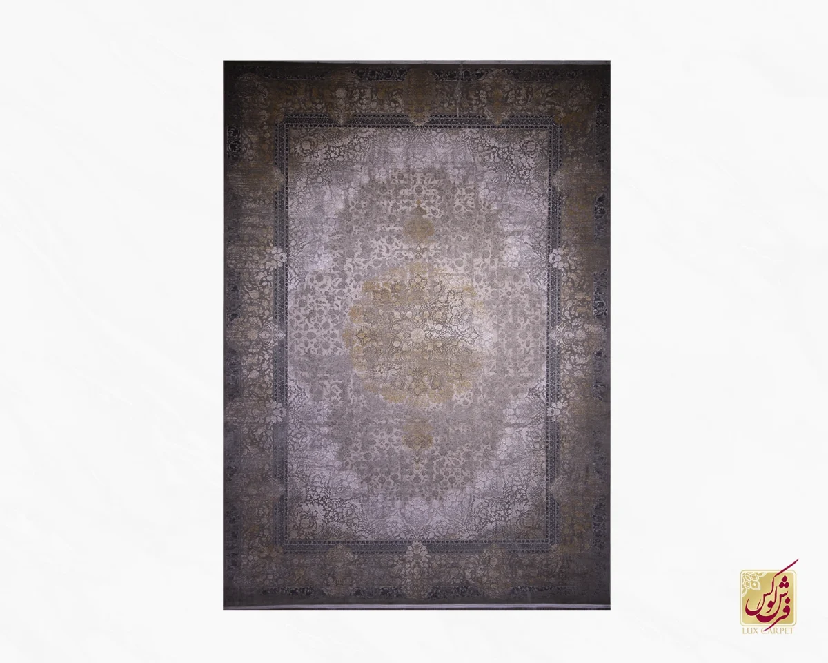 49-2.webp فرش وینتیج 7811 طوسی نسکافه ای - تصویر 1