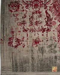 فرش وینتیج 49926 طوسی قرمز - Image 6