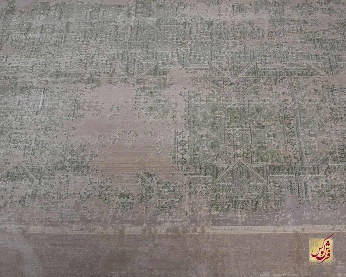 فرش وینتیج 49928 طوسی سبز - تصویر 2