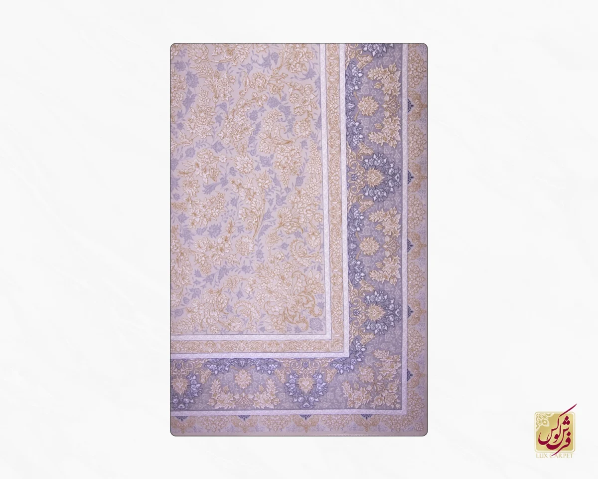 فرش پرلاصدفی طوسی طلایی - تصویر 2
