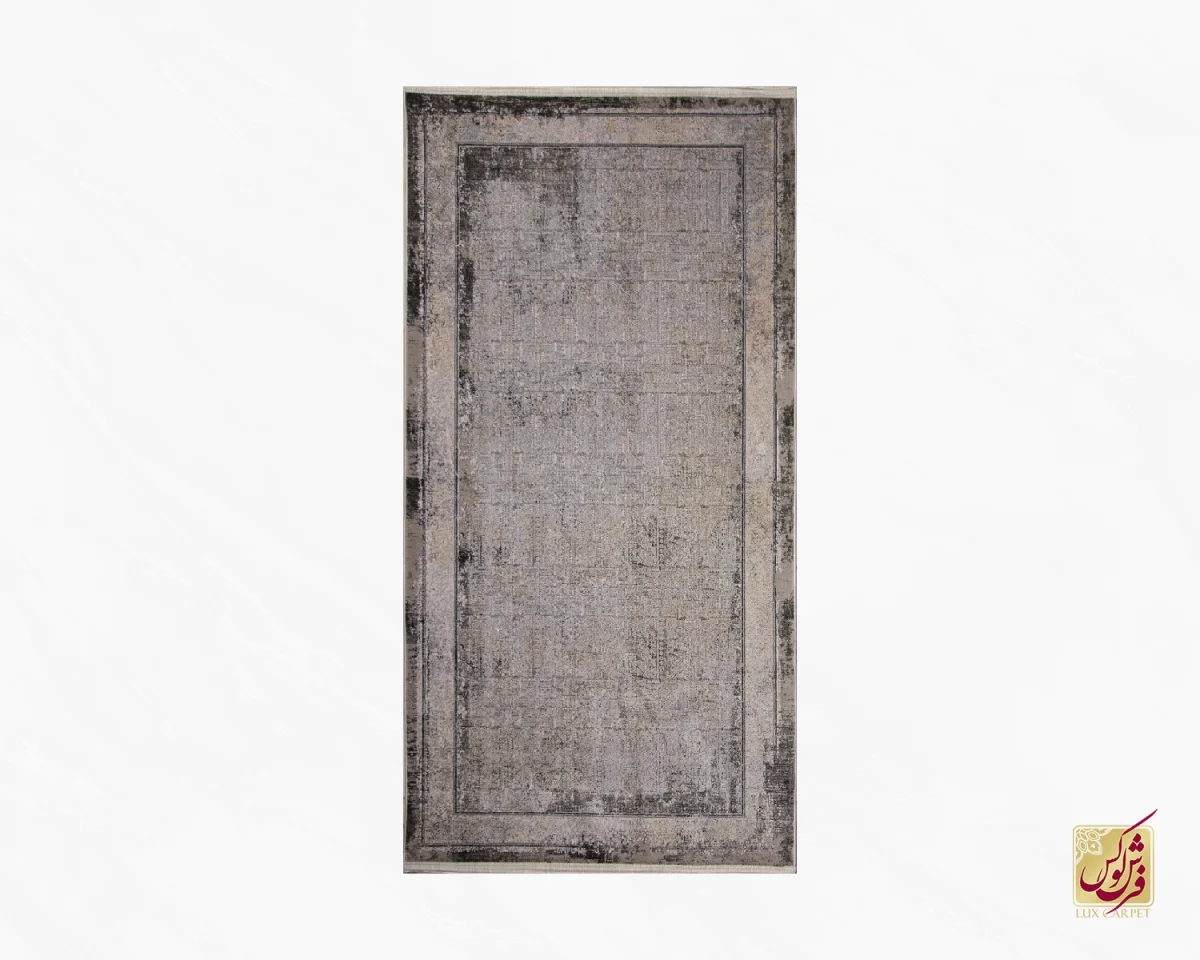 فرش کناره وینتیج HBV 528 طوسی ذغالی - تصویر 2