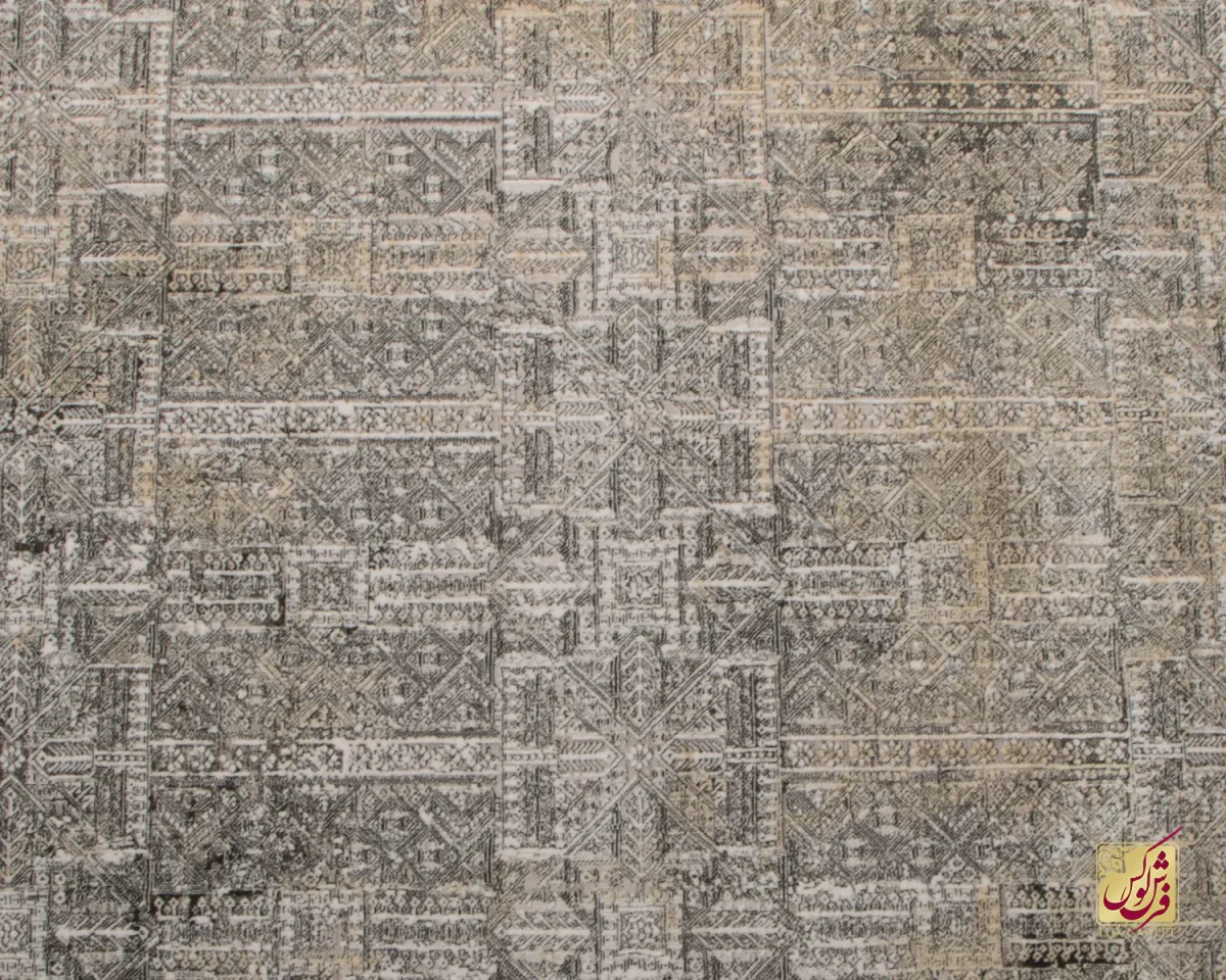 فرش وینتیج HBV 528 طوسی ذغالی - تصویر 4