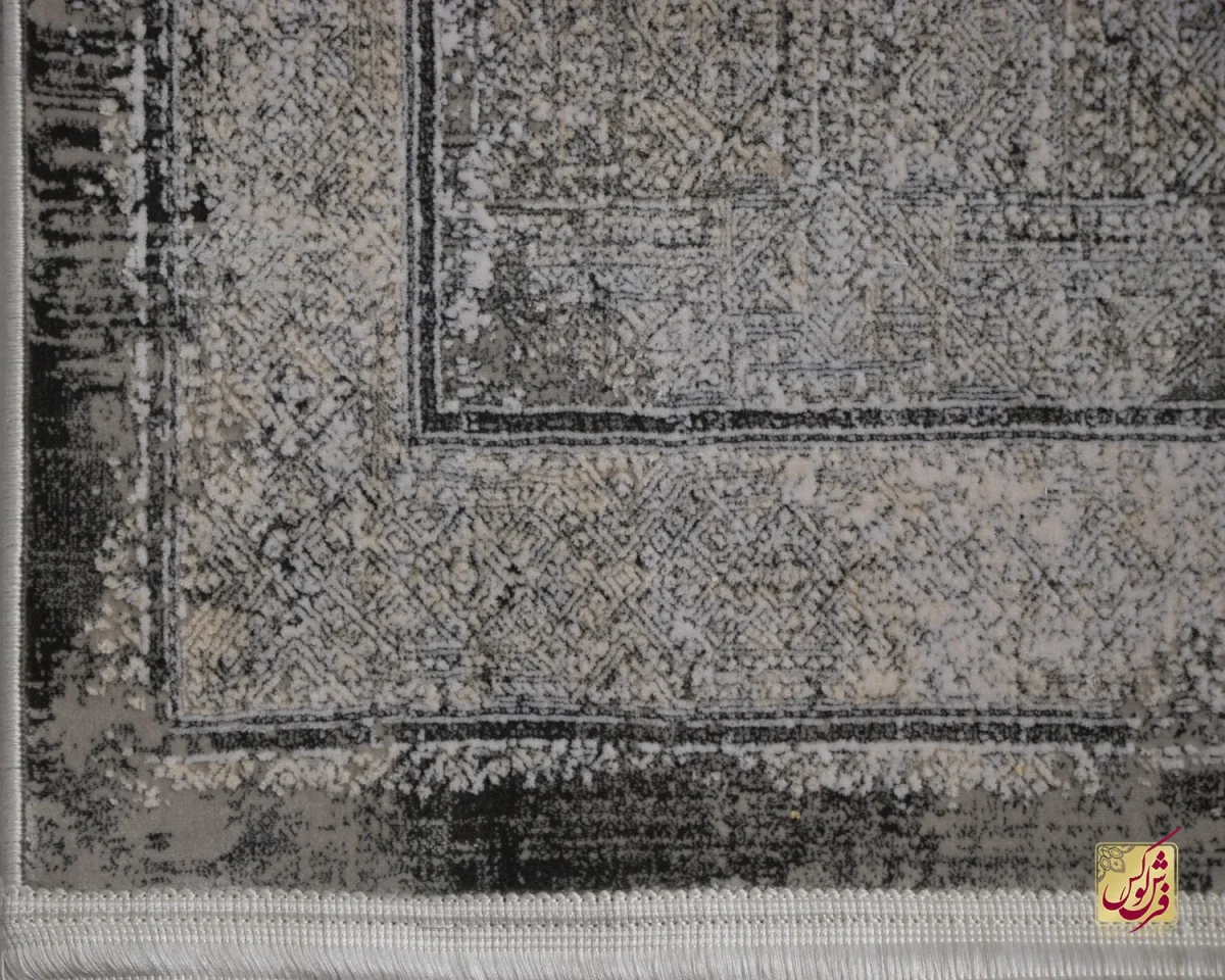 فرش کناره وینتیج HBV 528 طوسی ذغالی - تصویر 5