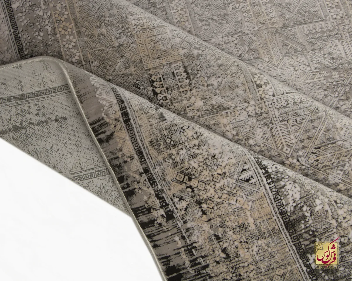 فرش وینتیج HBV 528 طوسی ذغالی - تصویر 3