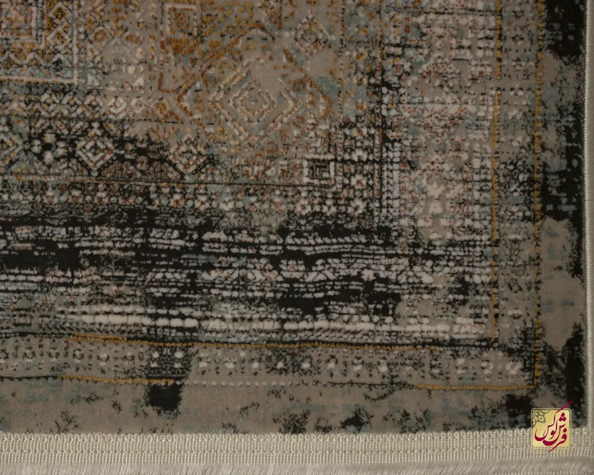 فرش کناره وینتیج 536 طوسی آجری - تصویر 8