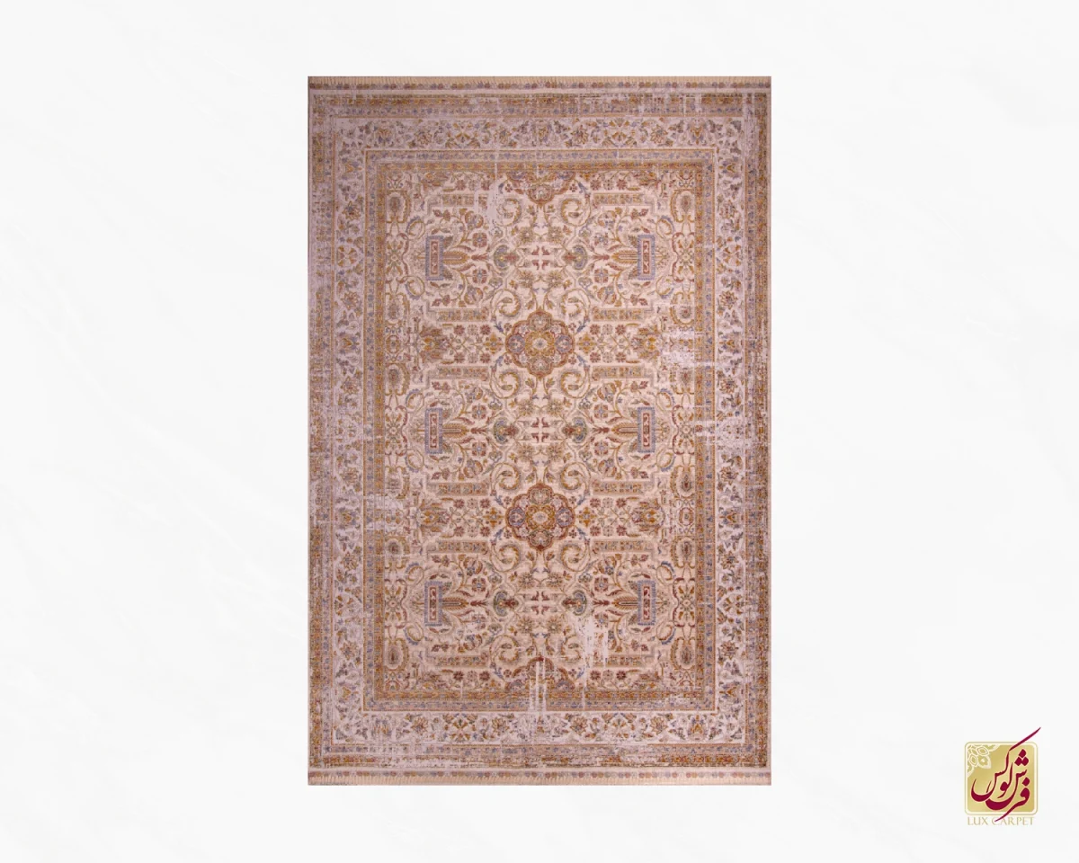 فرش وینتیج 60233 نسکافه ای کرم - تصویر 2