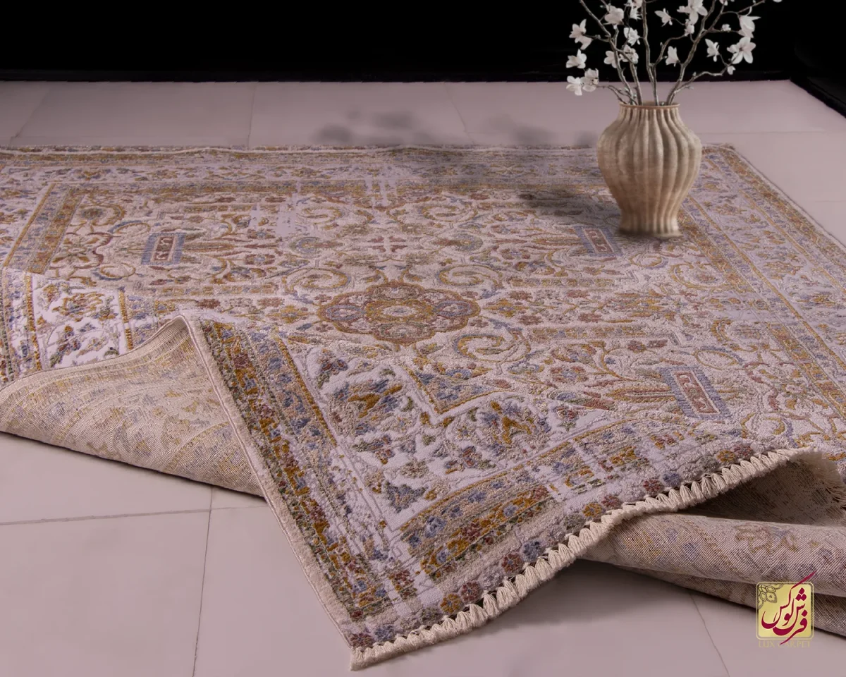 فرش وینتیج 60233 نسکافه ای کرم - تصویر 1