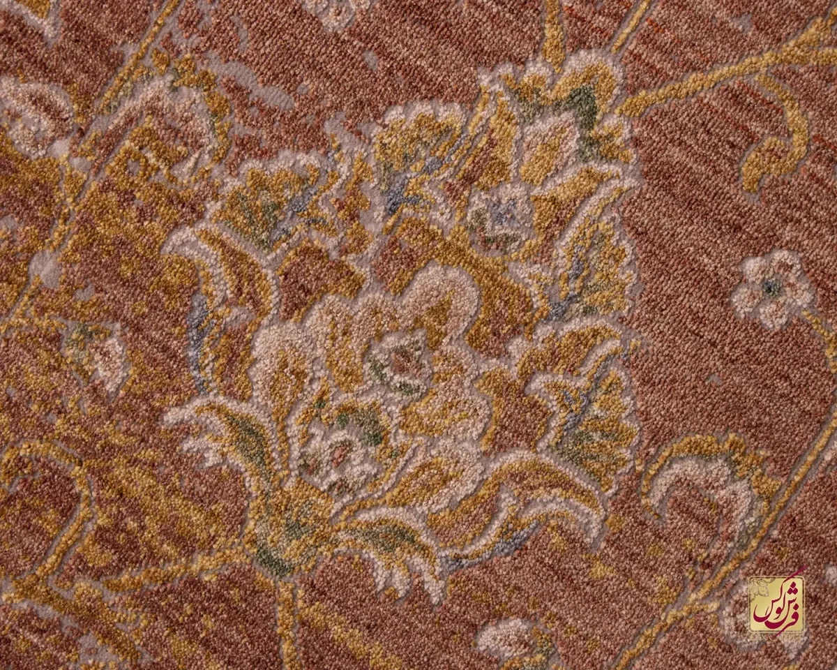 فرش وینتیج 60260 نسکافه ای آجری - تصویر 4