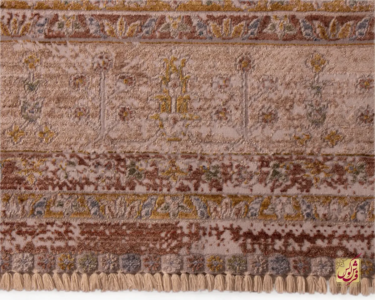 فرش وینتیج 60260 نسکافه ای آجری - تصویر 5