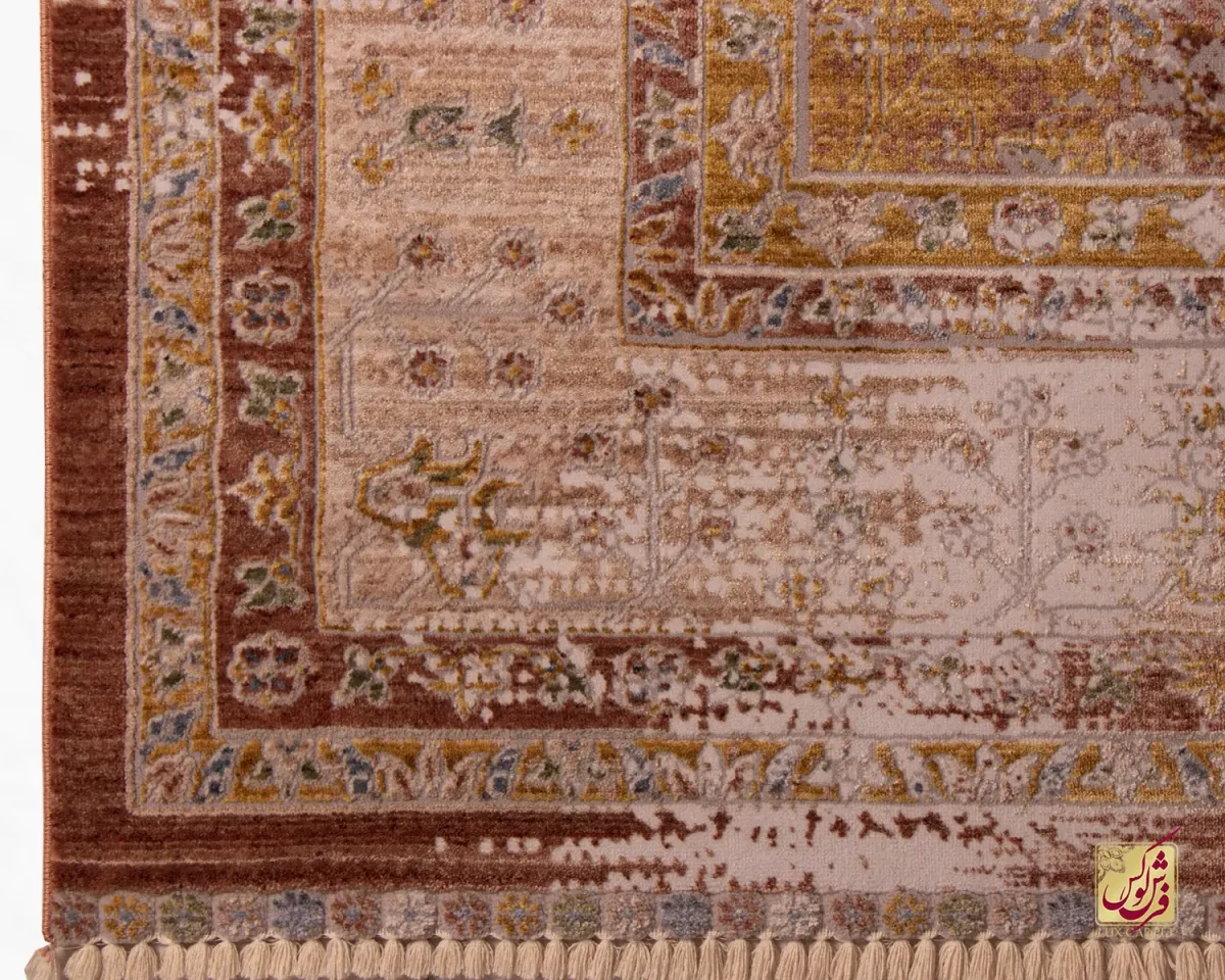 فرش وینتیج 60260 نسکافه ای آجری - تصویر 6