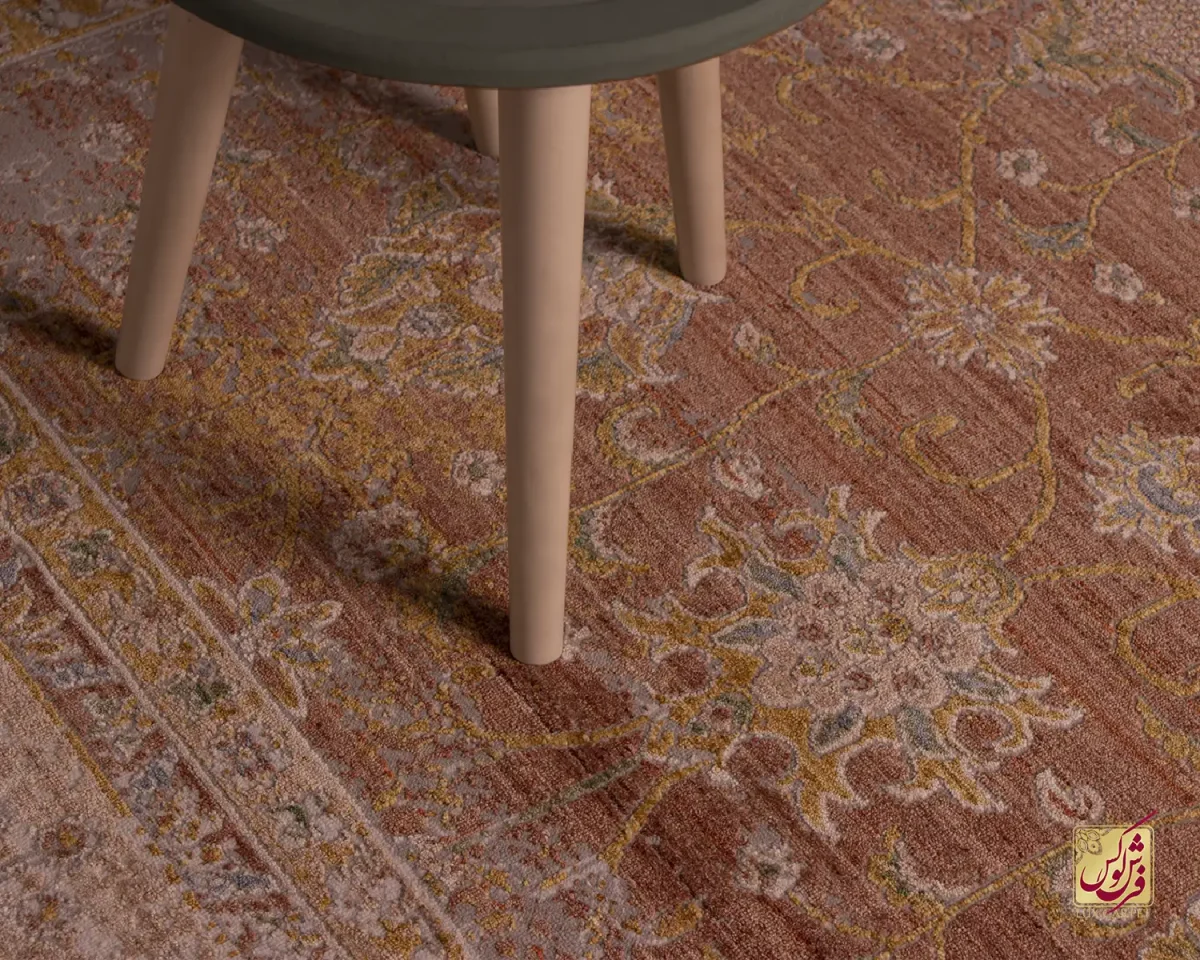 فرش وینتیج 60260 نسکافه ای آجری - تصویر 7