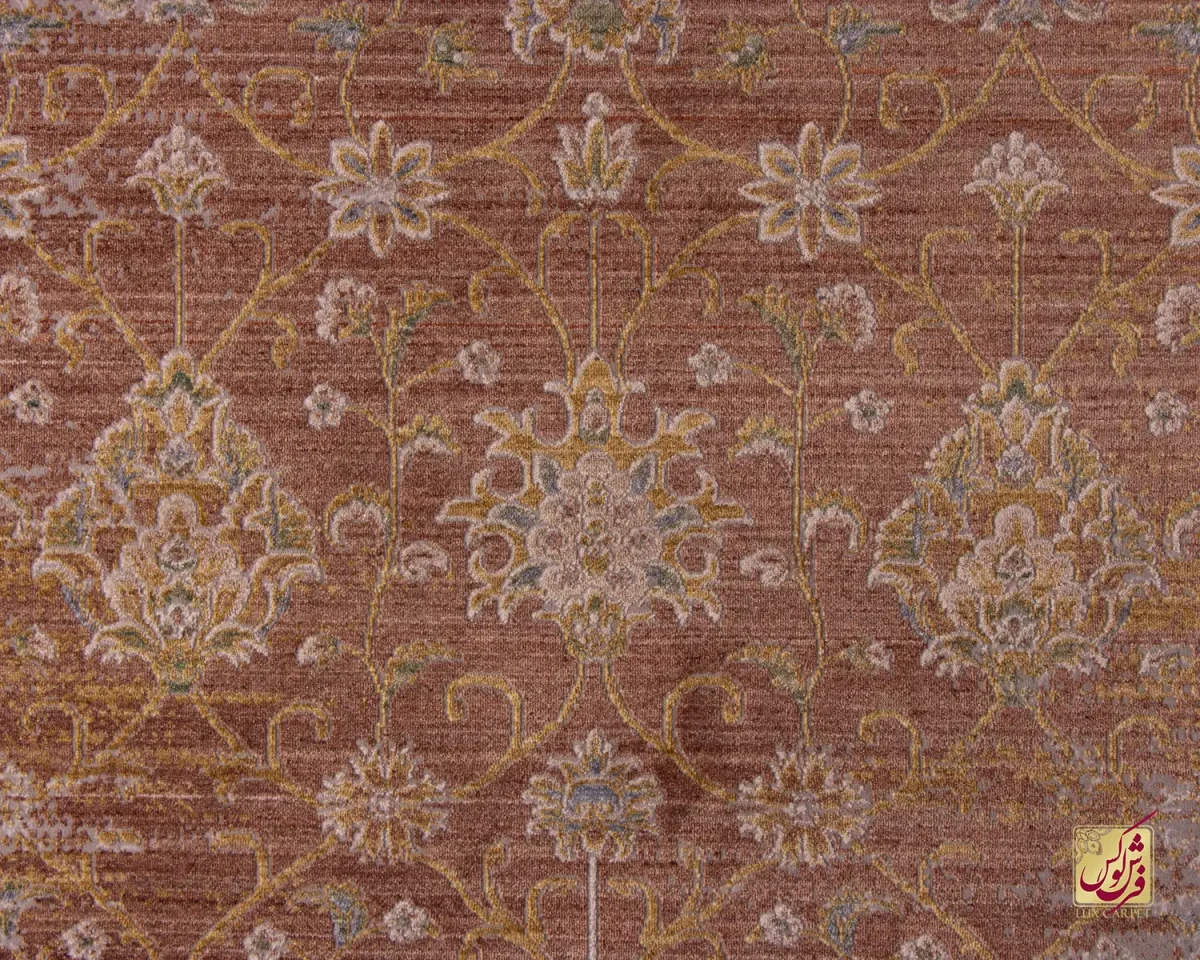 فرش وینتیج 60260 نسکافه ای آجری - تصویر 3