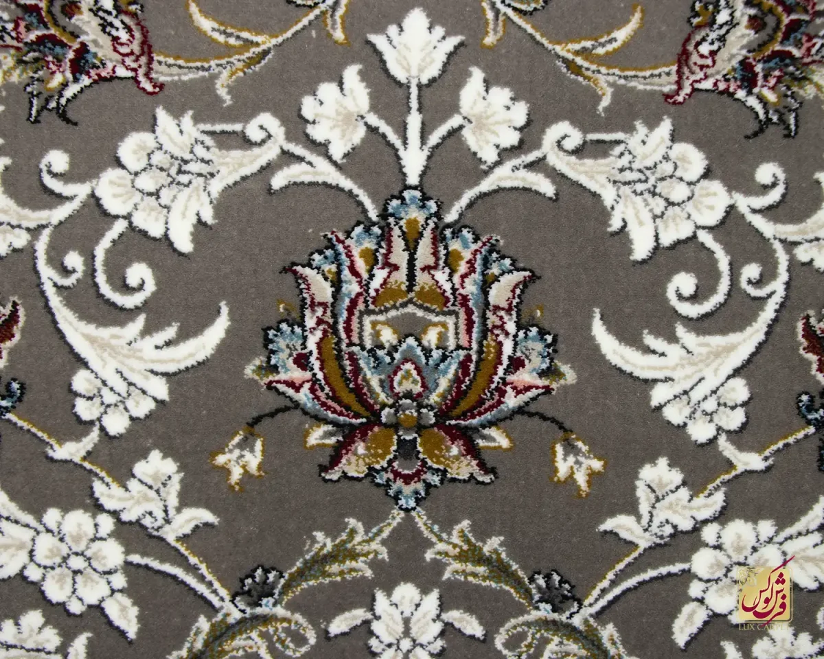 فرش کلاسیک 6028 نقره‎ای کرم - تصویر 3