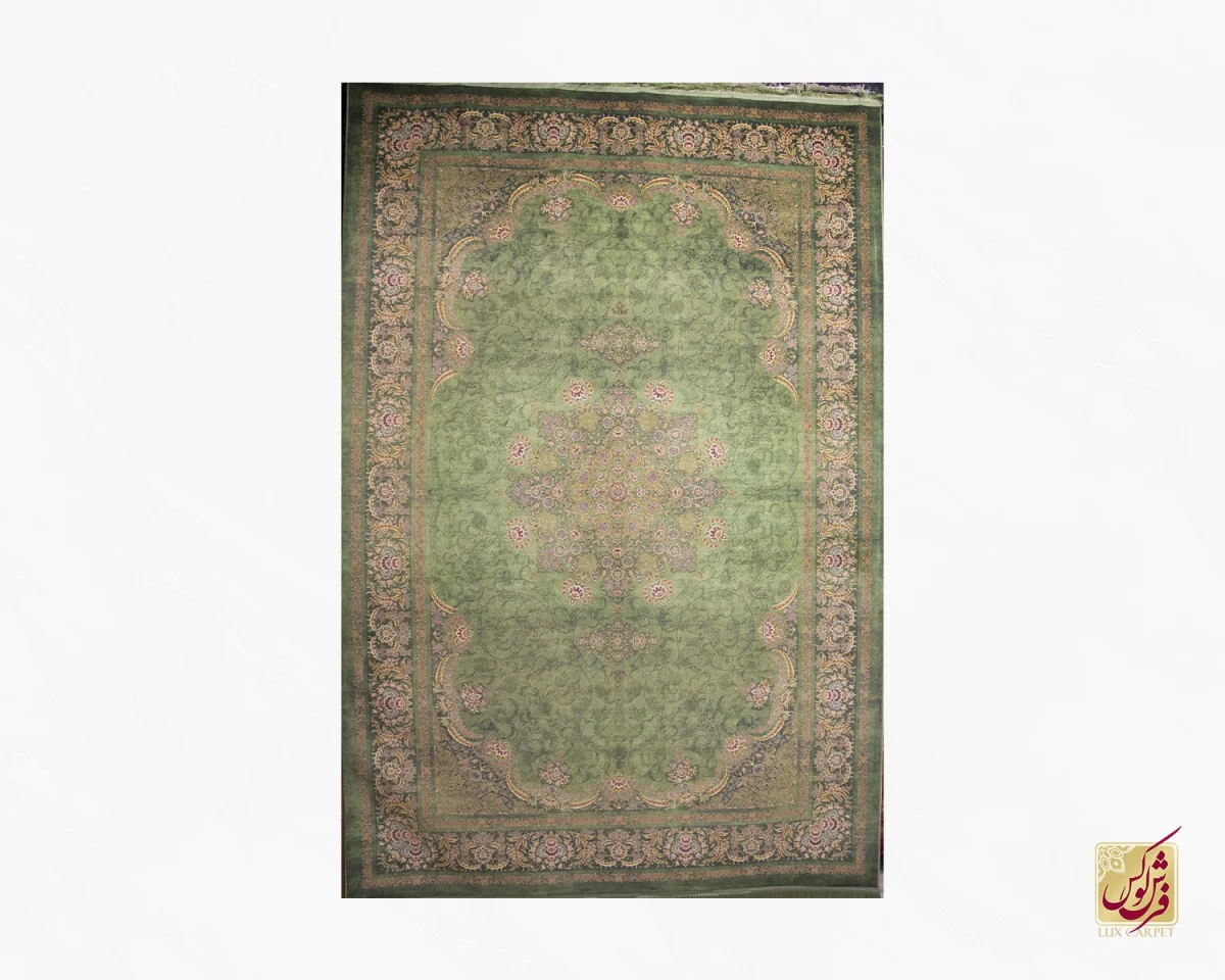 6متری-102.webp فرش وینتیج 10098 سبز - تصویر 1