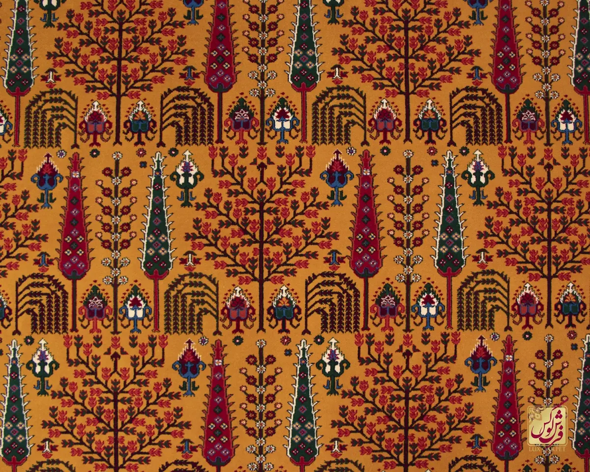 فرش  کلاسیک 7017 طلایی سرمه‌ای - تصویر 3